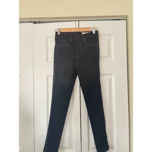 NWT Rag & Bone Micch Black Skinny Jeans with Pink Stitching • Size 25 🔴 - Picture 3 of 4